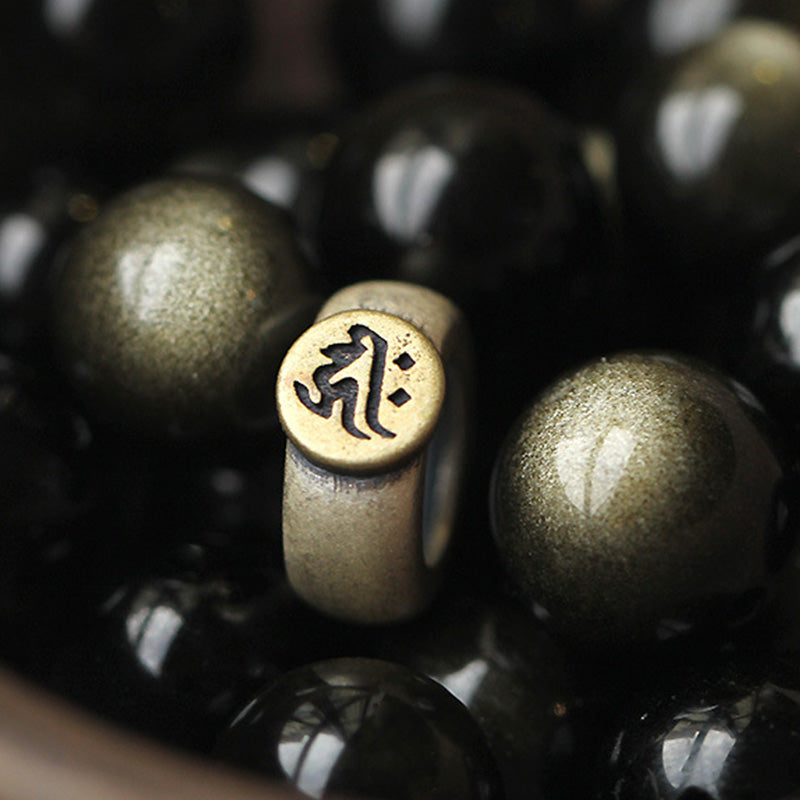 Buddha Stones Chiński Zodiak Natal Budda Obsydian Oczyszczająca Bransoletka