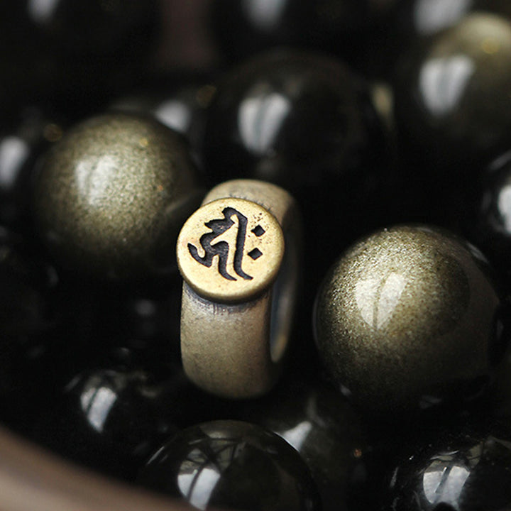 Buddha Stones Chiński Zodiak Natal Budda Obsydian Oczyszczająca Bransoletka