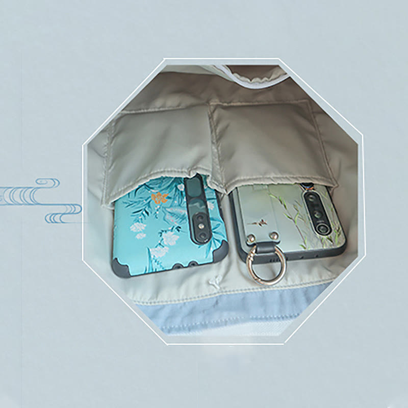 Kwiat gruszy śliwka brzoskwiniowy kwiat bambus haft płótno duża pojemność torba na ramię torba typu tote - image 22