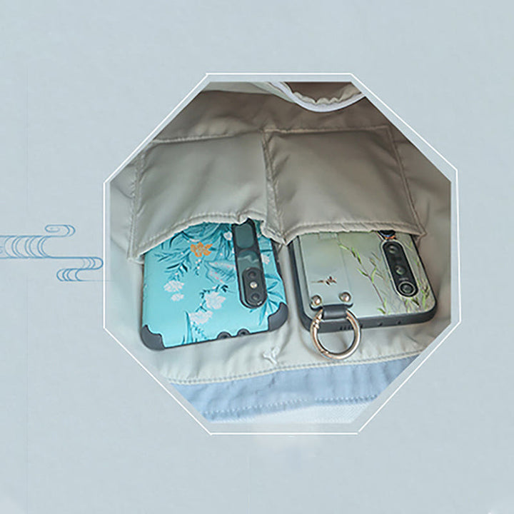 Kwiat gruszy śliwka brzoskwiniowy kwiat bambus haft płótno duża pojemność torba na ramię torba typu tote - image 22