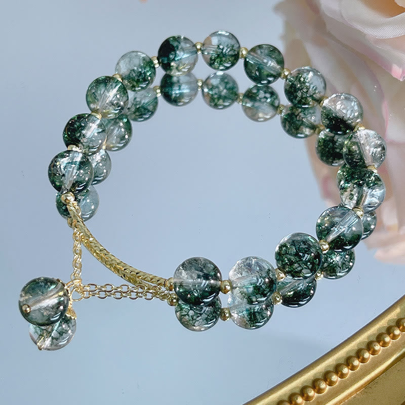 Bransoletka z zawieszkami Buddha Stones Green Phantom Crystal Confidence Charm