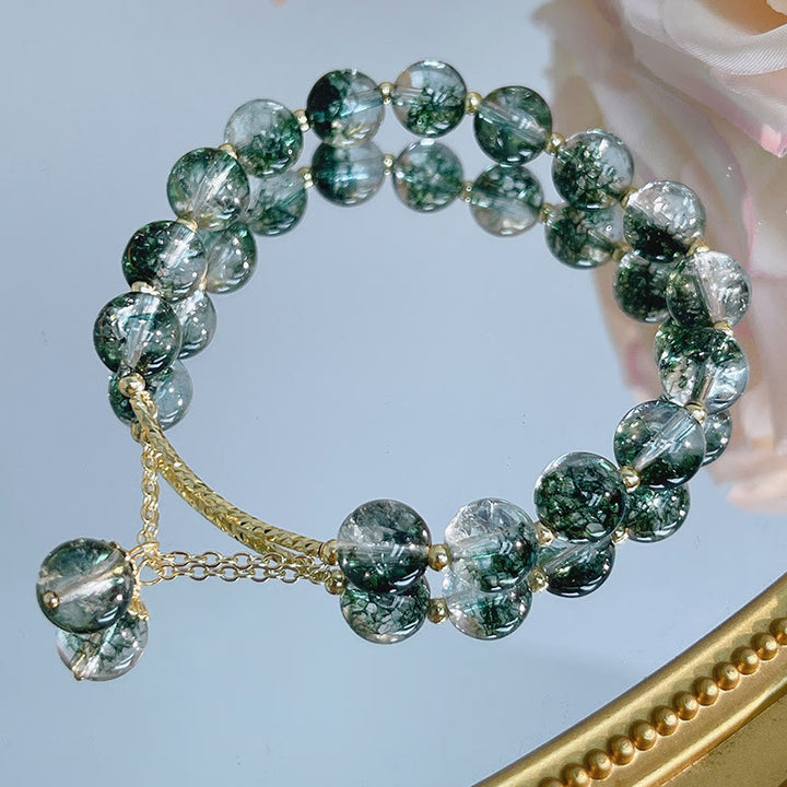 Bransoletka z zawieszkami Buddha Stones Green Phantom Crystal Confidence Charm