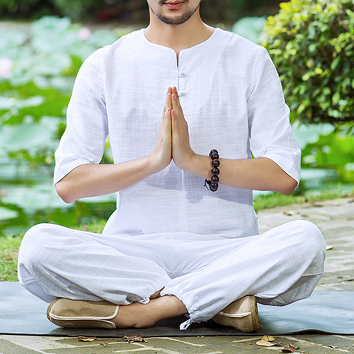 Buddha Stones Medytacja Modlitwa Duchowa Praktyka Zen Jednolity Ubiór Męski Zestaw