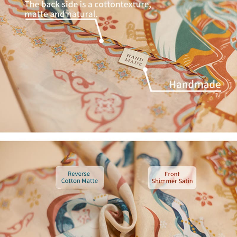 Buddha Stones Dunhuang Riyue Mountain 100% szalik z jedwabiu morwowego Dunhuang szal
