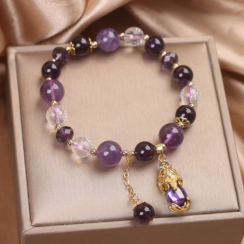 Bransoletka lecznicza PiXiu z Buddha Stones Naturalny Ametyst