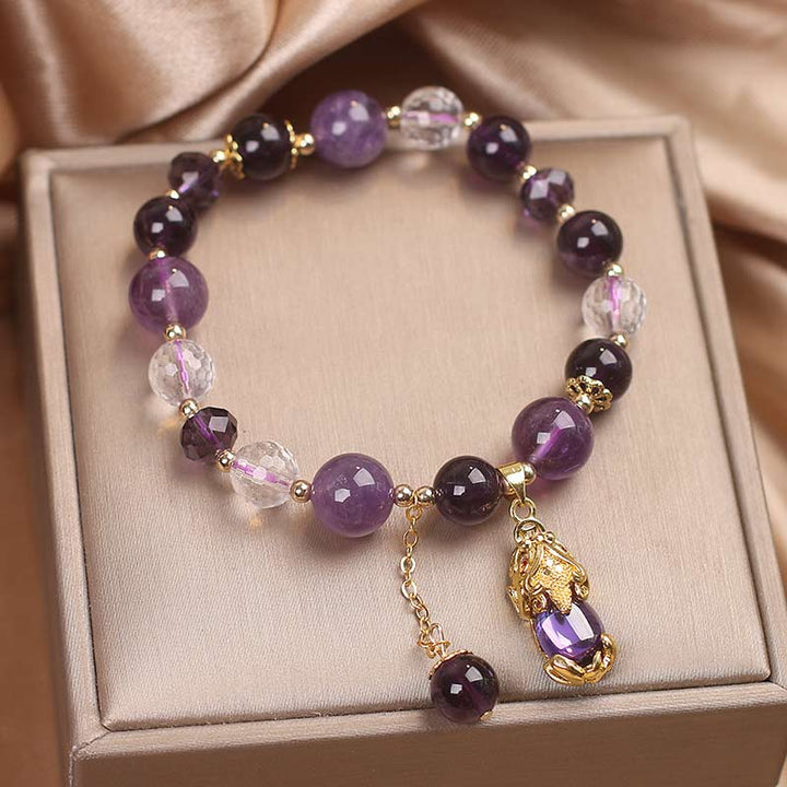 Bransoletka lecznicza PiXiu z Buddha Stones Naturalny Ametyst
