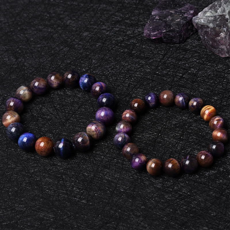 Bransoletka ochronna z Buddha Stones Natural Purple Tiger Eye