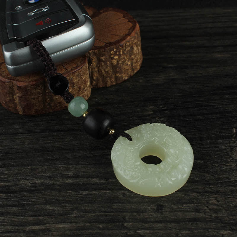 Buddha Stones PiXiu Jadeit Klamra Pokoju Obfitość Bogactwo Brelok