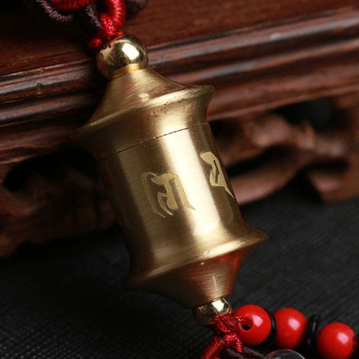 Buddha Stones Tybet Om Mani Padme Hum Koło Modlitewne Dziewięć Pałac Osiem Trygramów Miedziany Samochód Wiszący Dekoracja