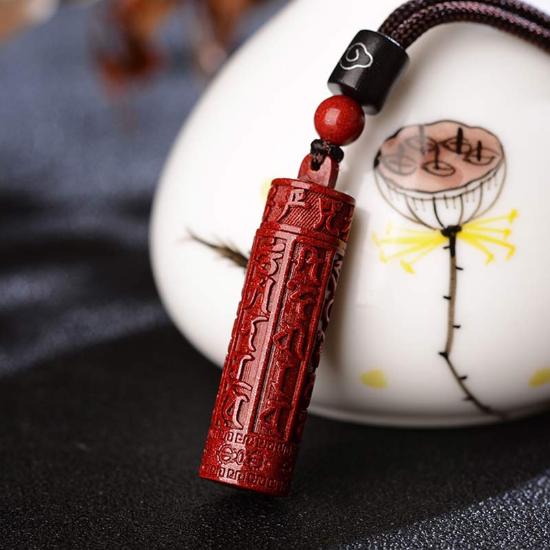 Buddha Stones Tybetański Cynober Mantra Koncentracja Naszyjnik Sznurkowy - image 1