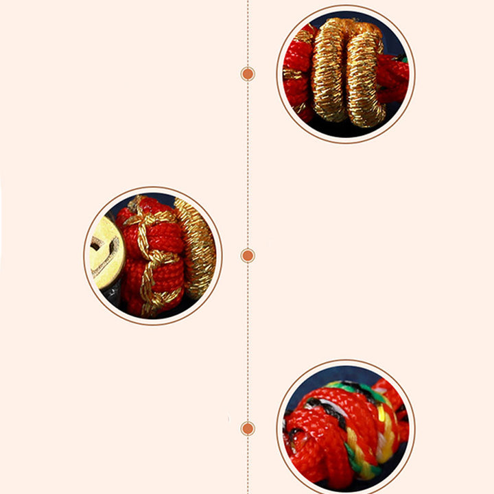 Buddha Stones Chiński Zodiak Natal Budda Srebrny Szczęście Bransoletka Pleciona Sznurkiem