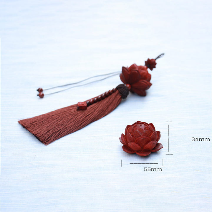 Buddha Stones Tybetańskie Małe Liście Czerwone Drzewo Sandałowe Lotos Ochrona Szczęścia Dekoracja Chwostem - image 13