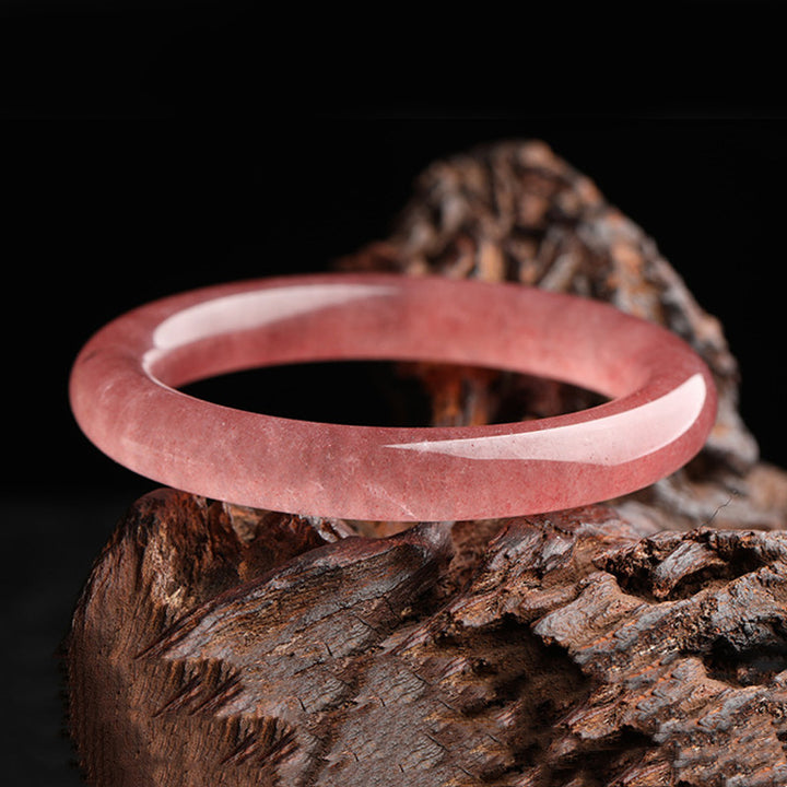 Bransoletka z Buddha Stones Naturalny Kwarc Truskawkowy Miłość Uzdrawiająca Bransoletka Bangle