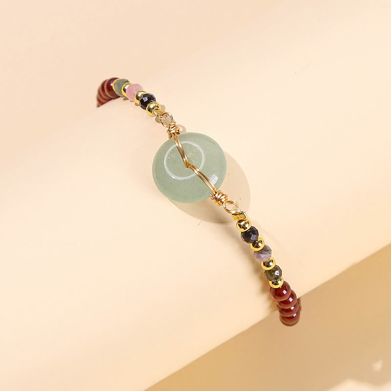Bransoletka z naturalnych Buddha Stones Granat Peace Buckle Bead Calm