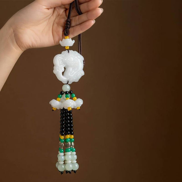 Buddha Stones FengShui Jade PiXiu Błogosławieństwo Samochód Wisiorek Dekoracja