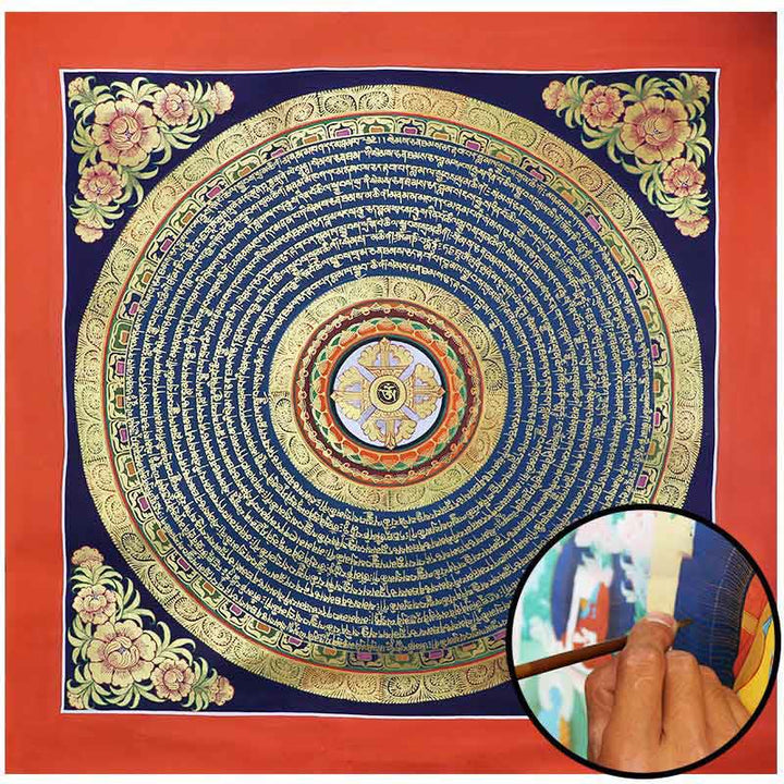 Tybetański ręcznie malowany obraz thangka duchowe błogosławieństwo pudełko niewidomych losowy wzór kolorystyczny