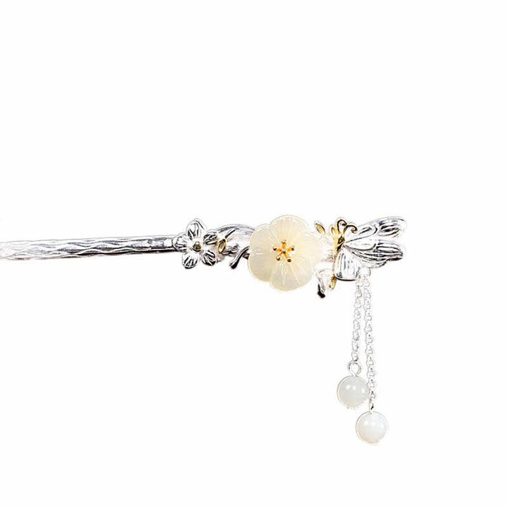 Spinka do włosów z kwiatem błogosławieństwa wykonana ze srebra próby 925 Hetian White Jade - image 18