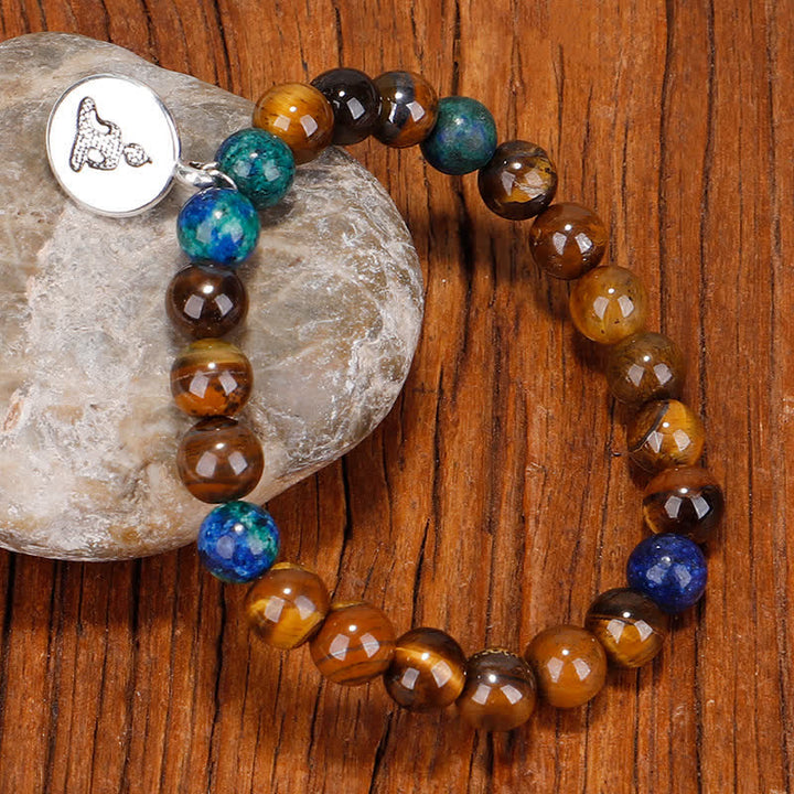 Buddha Stones 108 Mala Koraliki Tygrysie Oko Budda Siła Bransoletka Naszyjnik Wisiorek