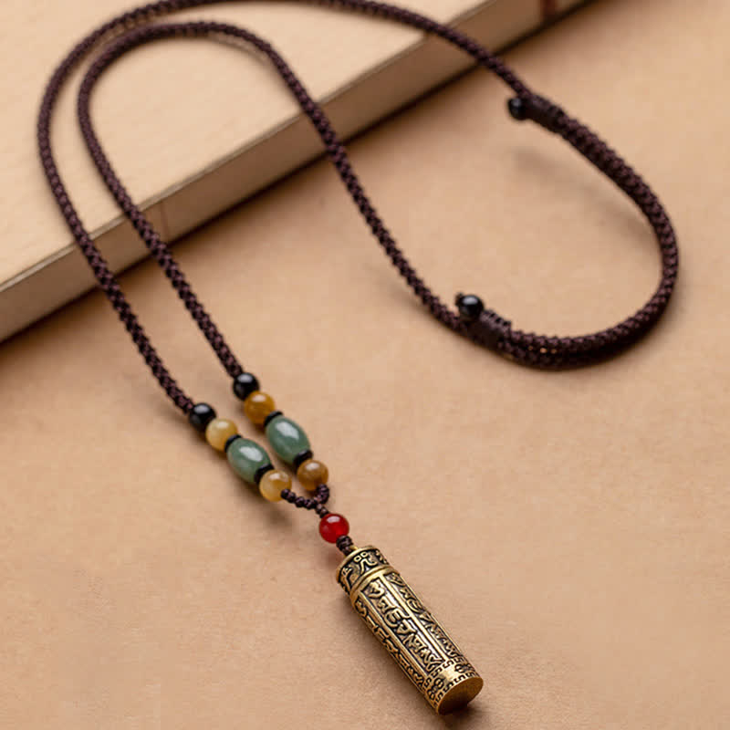 Buddhastoneshop Tybet Om Mani Padme Hum Agat Surangama Sutra Ochrona Naszyjnik Wisiorek - image 8