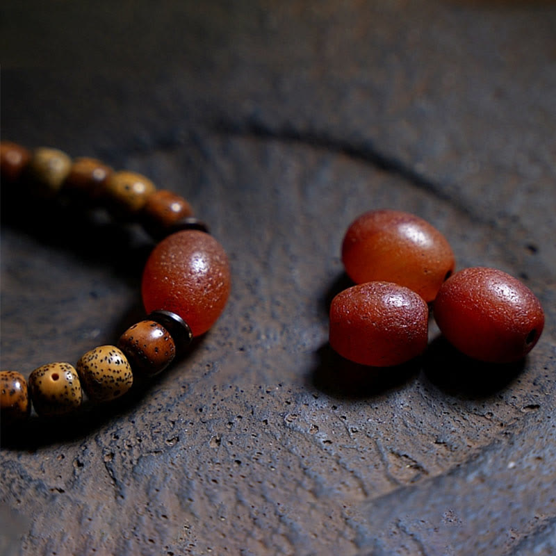 Buddha Stones Tybetańskie Nasiona Bodhi Bursztyn Dzi Koralik Agat Zakiram Bogini Bogactwa Koraliki Bransoletka Potrójnie Owijana