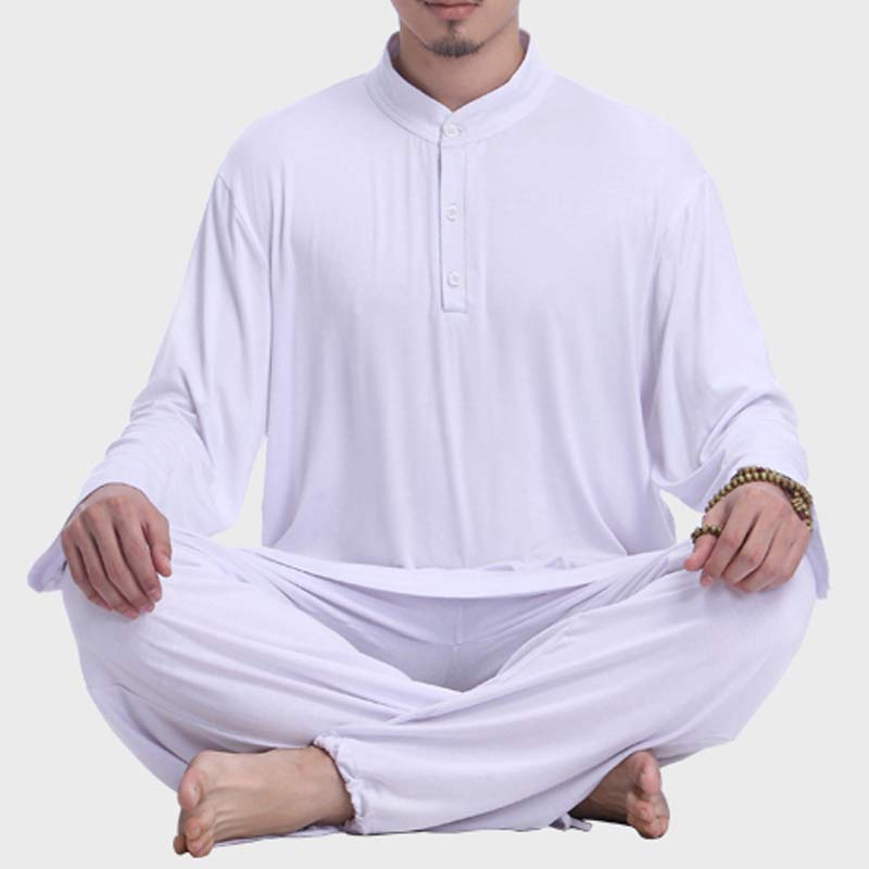 Buddha Stones Medytacja Modlitwa Duchowy Zen Tai Chi Praktyka Joga Odzież Męski Zestaw - image 15
