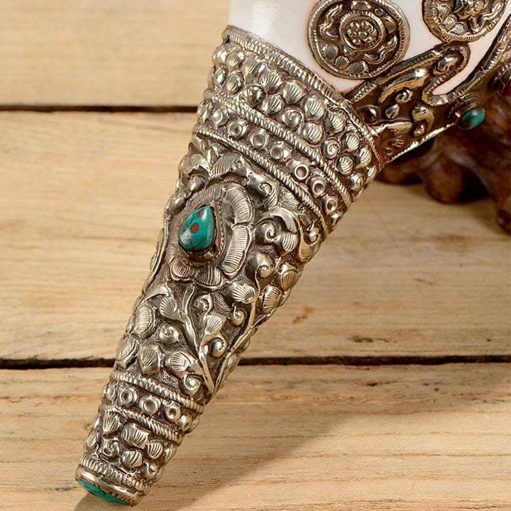 Tybetańska naturalna muszla Shankha Conch Shell Seashell Wealth szczęśliwa dekoracja domu - image 16