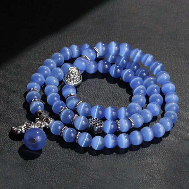 Bransoletka z potrójnym owinięciem w kocie oko PiXiu z Buddha Stones