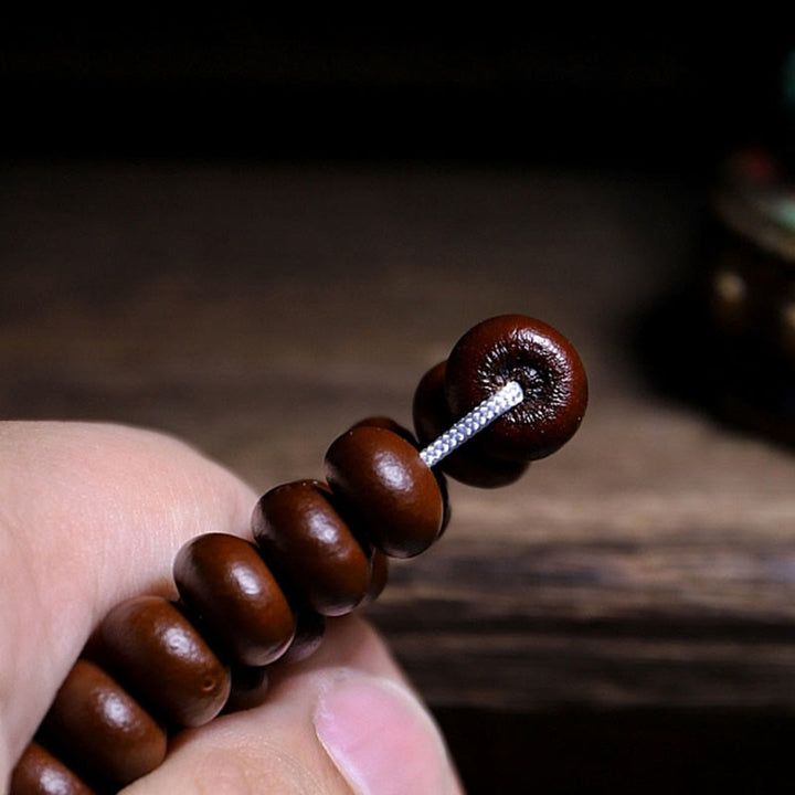 Buddha Stones Naturalne Tybet 108 Mala Koraliki Fioletowe Nasiona Bodhi Trójoki Koralik Dzi Miedziana Bransoletka Harmonii Dorje