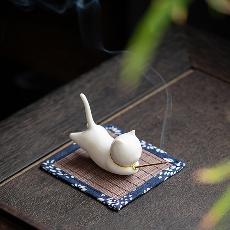 Uroczy kociak Panda Ceramic Blessing kadzielnica ozdoba - image 5