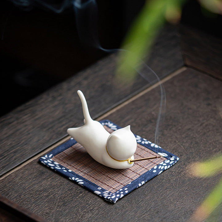 Uroczy kociak Panda Ceramic Blessing kadzielnica ozdoba - image 5