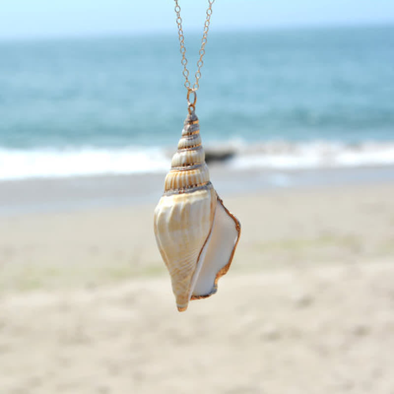 Naturalny naszyjnik z muszli Shankha Conch Shell z muszli morskiej