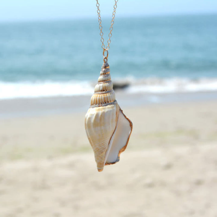 Naturalny naszyjnik z muszli Shankha Conch Shell z muszli morskiej