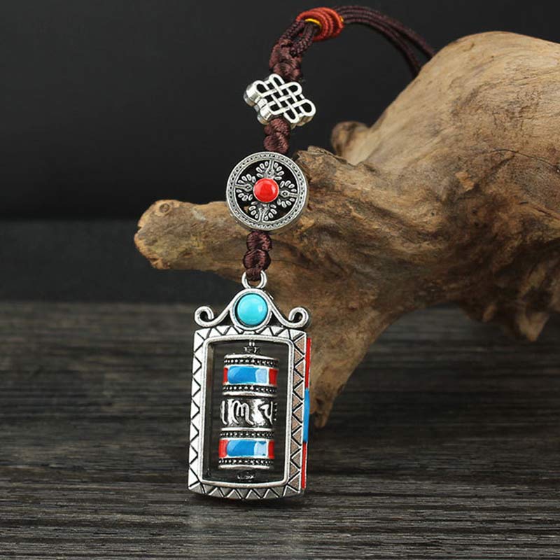 Buddha Stones Sześć Prawdziwych Słów Modlitewny Obrót Koła Węzeł Błogosławieństwo Brelok Dekoracja