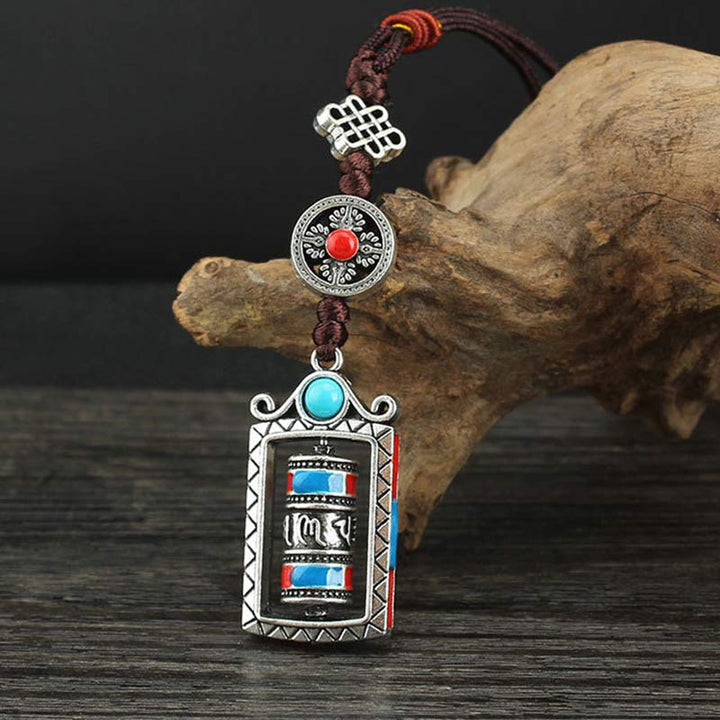 Buddha Stones Sześć Prawdziwych Słów Modlitewny Obrót Koła Węzeł Błogosławieństwo Brelok Dekoracja