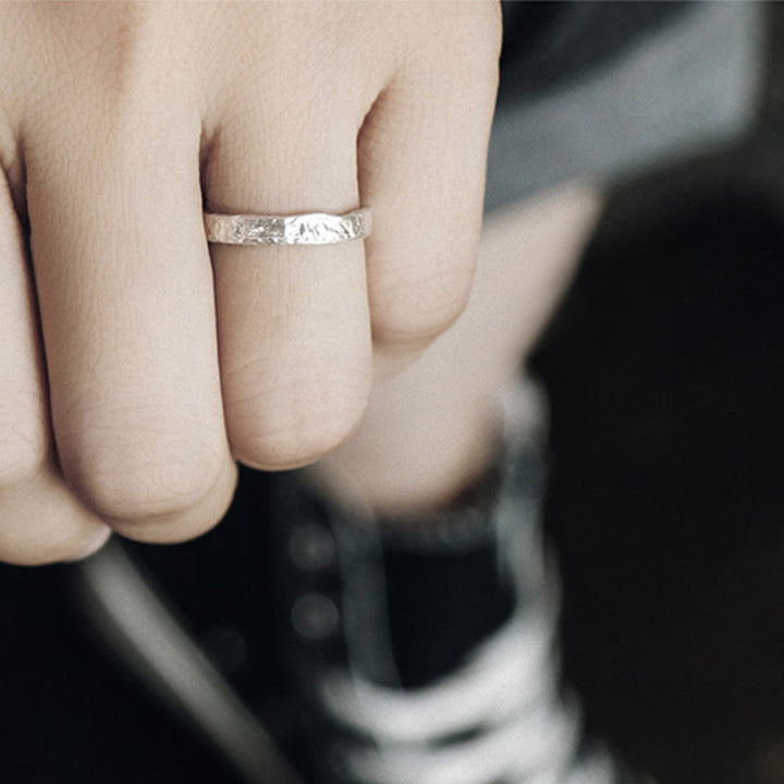 Pierścionek dla pary z prostym wzorem Buddha Stones ze srebra próby 925 i błogosławieństwa - image 5