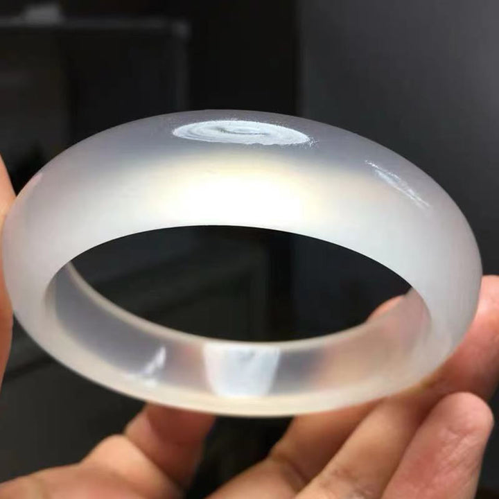 Buddha Stones Naturalny Przezroczysty Złoty Jedwabny Jadeit Bransoletka Bogactwo Szczęście Bangle