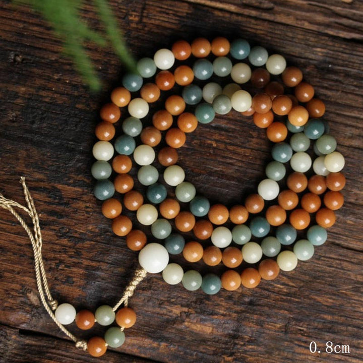 Buddha Stones Bransoletka z harmonijnego naszyjnika Bodhi Seed Mala Wisdom
