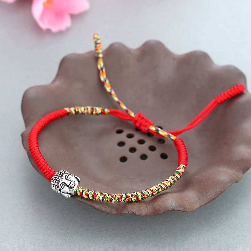 Buddha Stones ręcznie robione kolorowe King Kong Knot Budda Spokój bransoletka sznurkowa