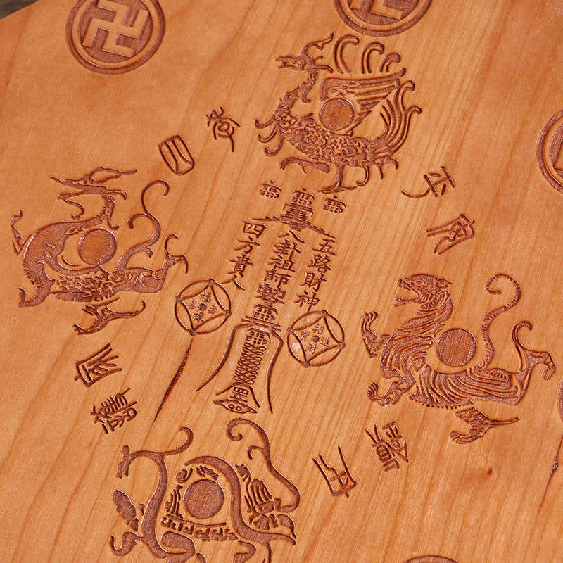 Feng Shui Bagua Mapa Peach Wood Monety Pięciu Cesarzy Chińskie Węzły Równowaga Mapa Energii Lustro - image 6