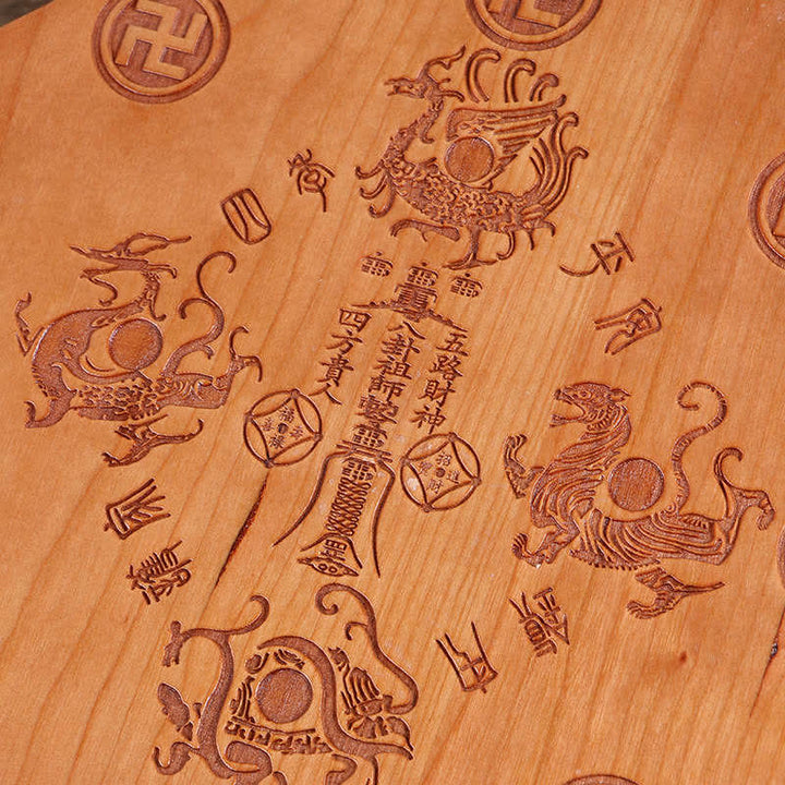 Feng Shui Bagua Mapa Peach Wood Monety Pięciu Cesarzy Chińskie Węzły Równowaga Mapa Energii Lustro - image 6