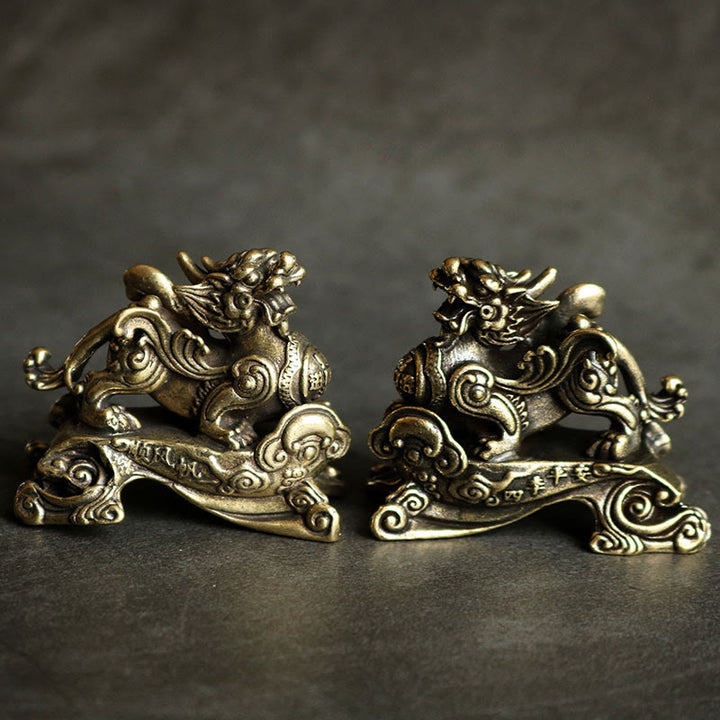 Buddha Stones Ręcznie Robione FengShui PiXiu Miedź Bogactwo Szczęście Dekoracja