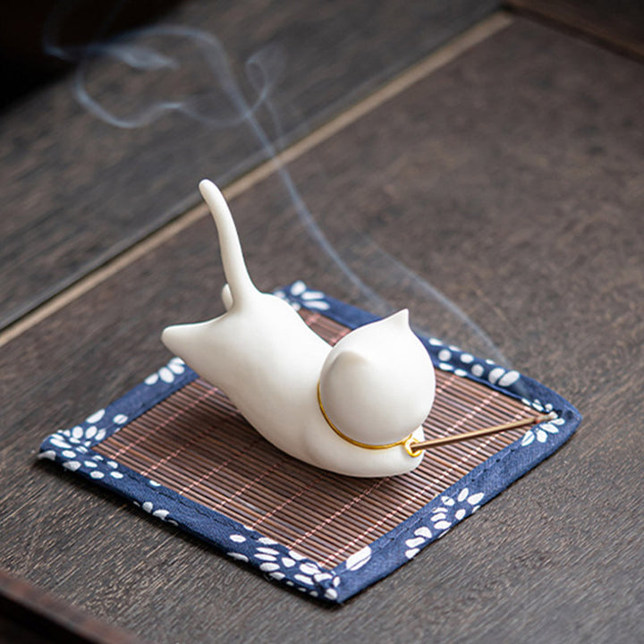 Uroczy kociak Panda Ceramic Blessing kadzielnica ozdoba - image 6