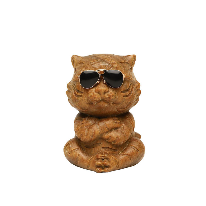 Buddha Stones Małe Zielone Drzewo Sandałowe Tygrys Grawerowane Pozytywne Dekoracje Biurka