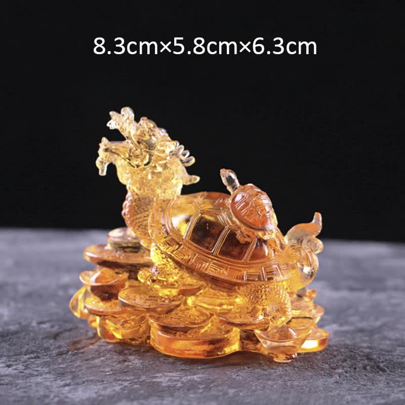 Buddha Stones Feng Shui Smok Żółw Monety Ręcznie Robione Kryształowe Szczęście Liuli Sztuka Dekoracja Domu Biuro