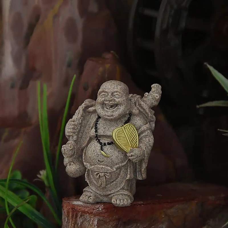 Buddha Stones Śmiejący się Budda Żywica Statua Błogosławieństwo Dekoracja Domu - image 7
