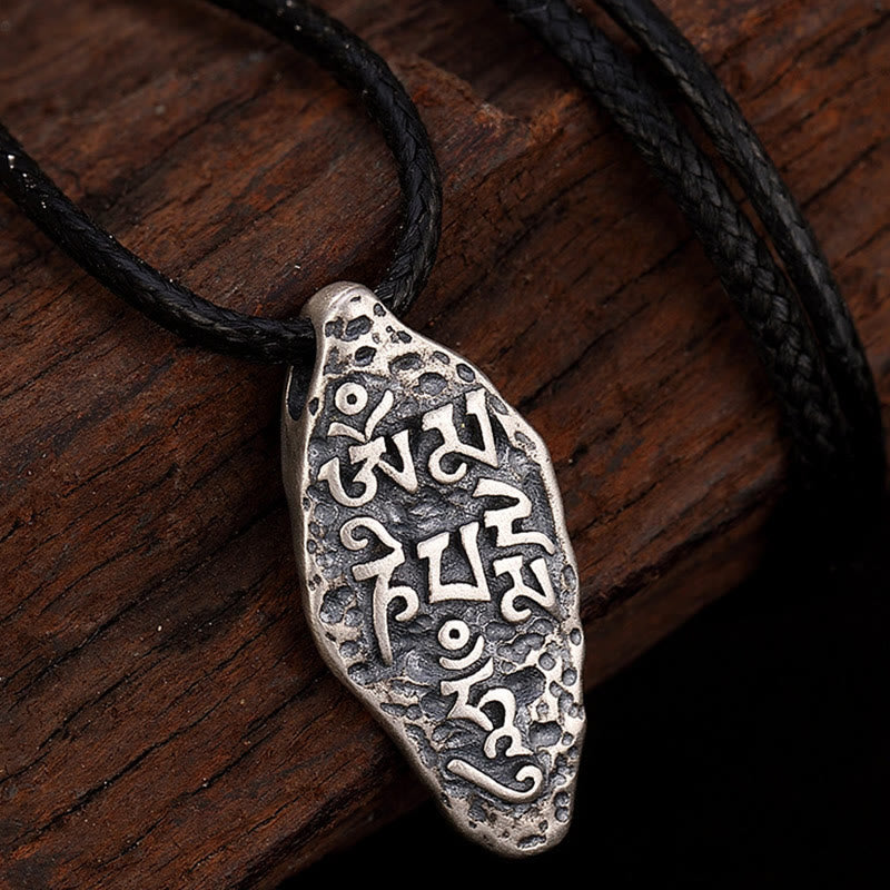 Buddha Stones Tybetańskie 925 Srebro Sterlingowe Om Mani Padme Hum Dorje Vajra Grawerowany Naszyjnik Siła Wisiorek - image 9