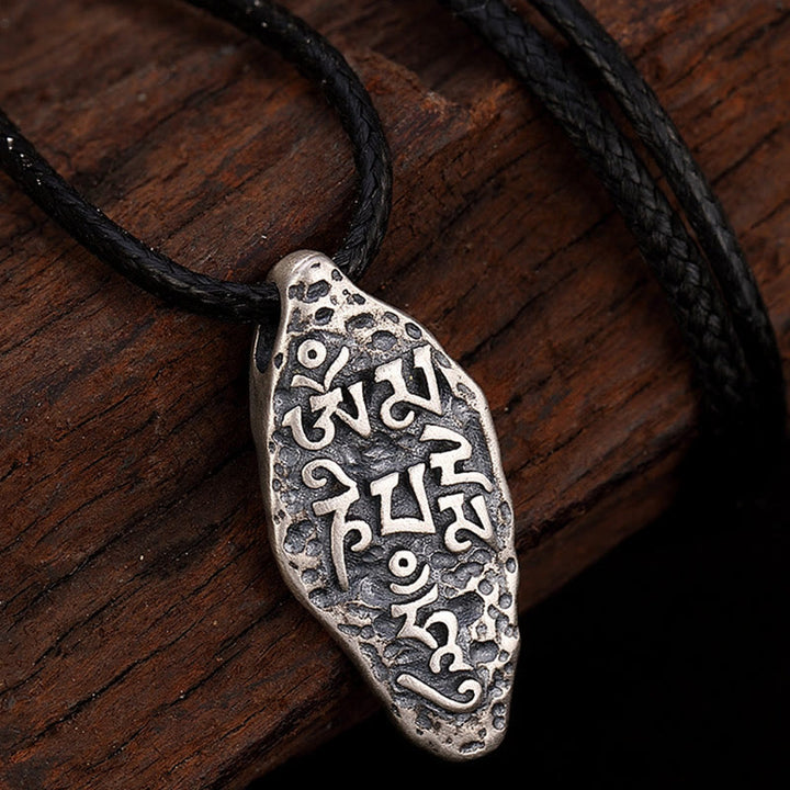 Buddha Stones Tybetańskie 925 Srebro Sterlingowe Om Mani Padme Hum Dorje Vajra Grawerowany Naszyjnik Siła Wisiorek - image 9
