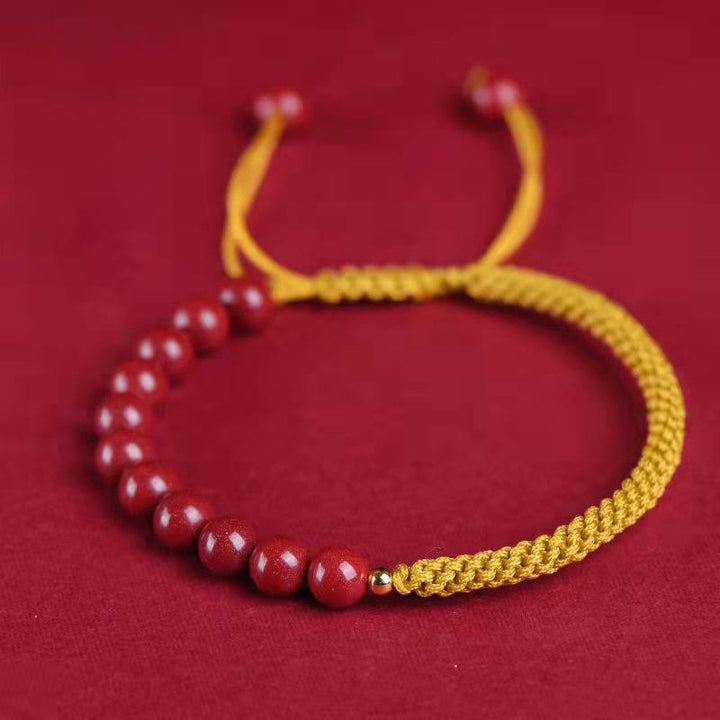 Buddha Stones Naturalna bransoletka z sznurka Cinnabar King Kong Knot Błogosławieństwo