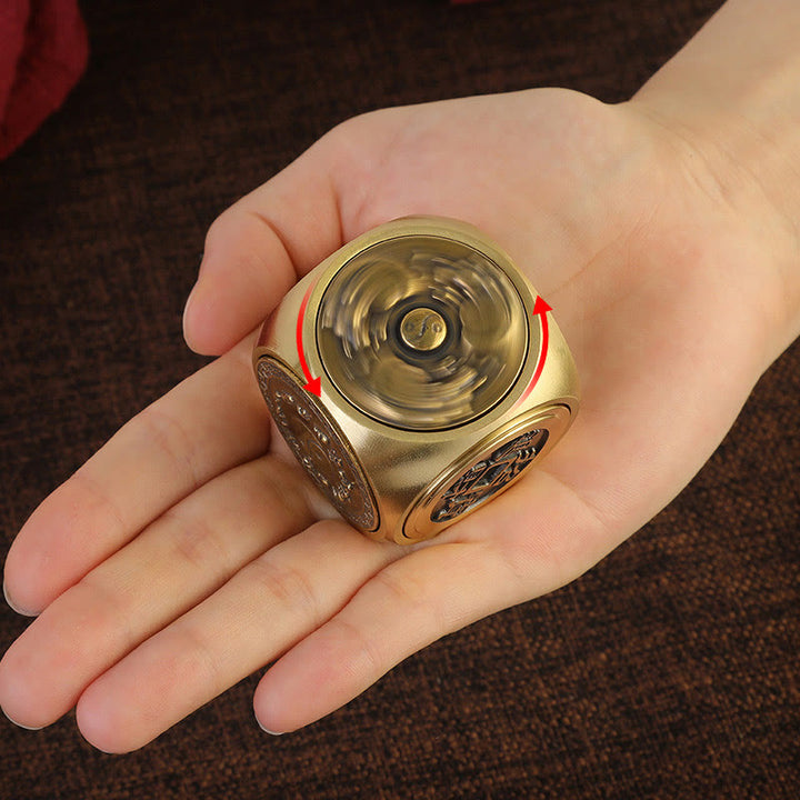 Buddha Stones Cztery Bestie Feng Shui Yin Yang Bagua Miedziana Moneta Harmonia Obrotowa Dekoracja