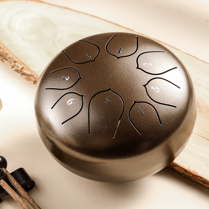 Buddha Stones językowy ze stali Dźwięk uzdrawiający Medytacja Wzór lotosu Zestaw perkusyjny 8 nut 6-calowy instrument perkusyjny